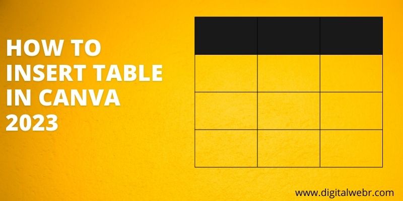 How to Insert Table in Canva